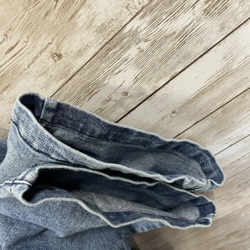 Wild Fable Womens S Jumpsuit Denim‎ Long Sleeve Medium Wash Pockets Zip Cargo
